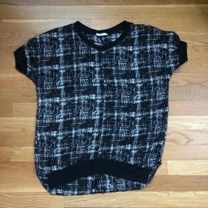 Sheer, flowy, black & cream top